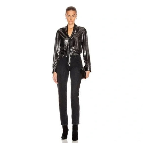 L’AGENCE Silver Gisele Neck Tie Top - Picture 4 of 9